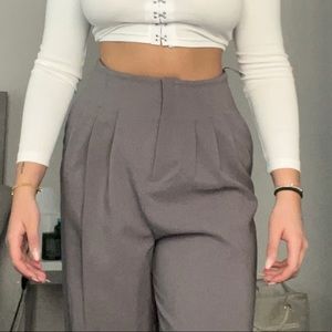 Gray straight pants